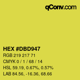 カラーコード: HEX #DBD947 | qconv.com