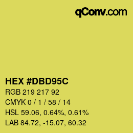 Color code: HEX #DBD95C | qconv.com