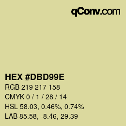 Color code: HEX #DBD99E | qconv.com