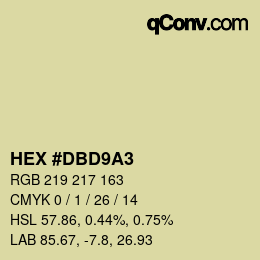 Color code: HEX #DBD9A3 | qconv.com