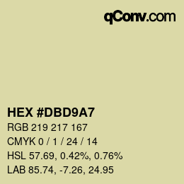 Color code: HEX #DBD9A7 | qconv.com