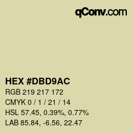 カラーコード: HEX #DBD9AC | qconv.com