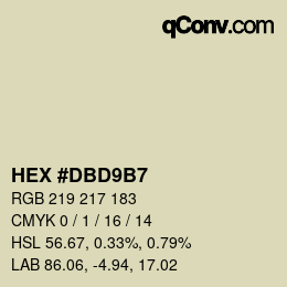 カラーコード: HEX #DBD9B7 | qconv.com