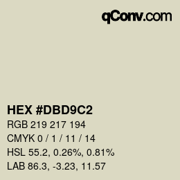 Color code: HEX #DBD9C2 | qconv.com