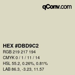 カラーコード: HEX #DBD9C2 | qconv.com
