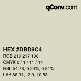 Color code: HEX #DBD9C4 | qconv.com
