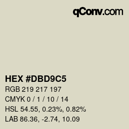 カラーコード: HEX #DBD9C5 | qconv.com