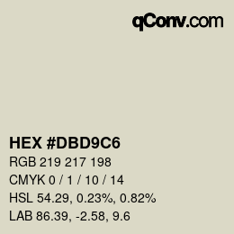 Color code: HEX #DBD9C6 | qconv.com