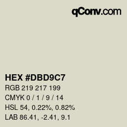 カラーコード: HEX #DBD9C7 | qconv.com