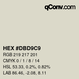 カラーコード: HEX #DBD9C9 | qconv.com