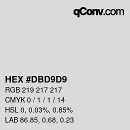 Color code: HEX #DBD9D9 | qconv.com