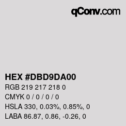 Color code: HEX #DBD9DA00 | qconv.com