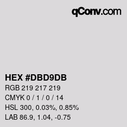 Color code: HEX #DBD9DB | qconv.com