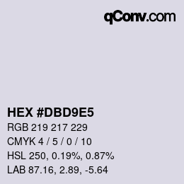 カラーコード: HEX #DBD9E5 | qconv.com