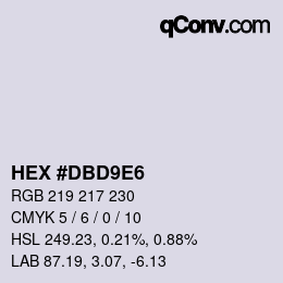 カラーコード: HEX #DBD9E6 | qconv.com