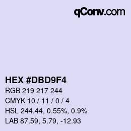 Color code: HEX #DBD9F4 | qconv.com