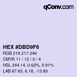 カラーコード: HEX #DBD9F6 | qconv.com