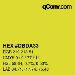 Color code: HEX #DBDA33 | qconv.com