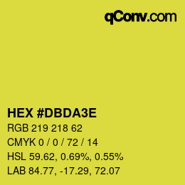 カラーコード: HEX #DBDA3E | qconv.com