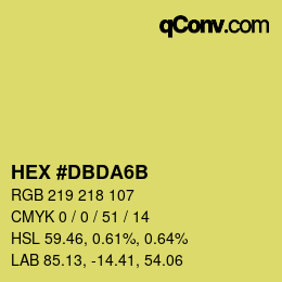 Color code: HEX #DBDA6B | qconv.com