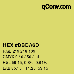 カラーコード: HEX #DBDA6D | qconv.com