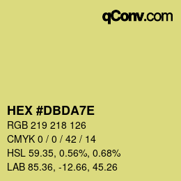 Color code: HEX #DBDA7E | qconv.com