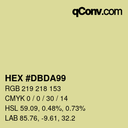 カラーコード: HEX #DBDA99 | qconv.com
