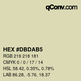 Color code: HEX #DBDAB5 | qconv.com