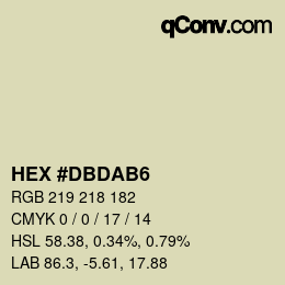カラーコード: HEX #DBDAB6 | qconv.com