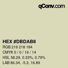 カラーコード: HEX #DBDAB8 | qconv.com