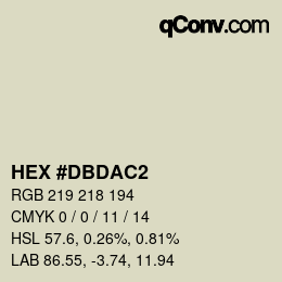 カラーコード: HEX #DBDAC2 | qconv.com