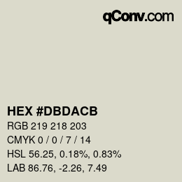 Color code: HEX #DBDACB | qconv.com