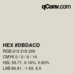 Código de color: HEX #DBDACD | qconv.com