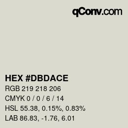 颜色代码: HEX #DBDACE | qconv.com