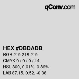 カラーコード: HEX #DBDADB | qconv.com