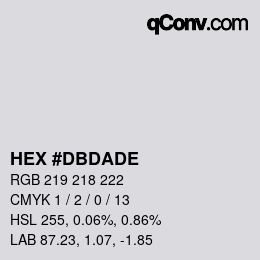 Color code: HEX #DBDADE | qconv.com