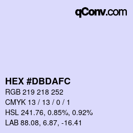 カラーコード: HEX #DBDAFC | qconv.com