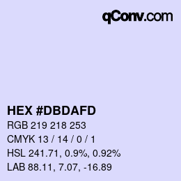 カラーコード: HEX #DBDAFD | qconv.com