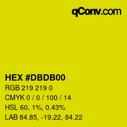 カラーコード: HEX #DBDB00 | qconv.com