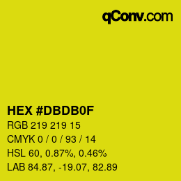 Color code: HEX #DBDB0F | qconv.com