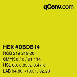 Color code: HEX #DBDB14 | qconv.com