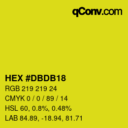 カラーコード: HEX #DBDB18 | qconv.com