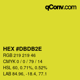Color code: HEX #DBDB2E | qconv.com
