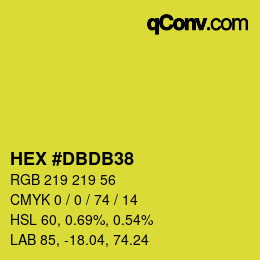 Color code: HEX #DBDB38 | qconv.com