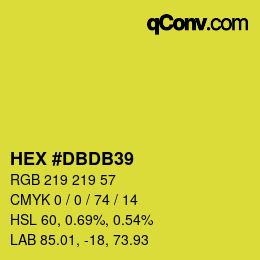 颜色代码: HEX #DBDB39 | qconv.com