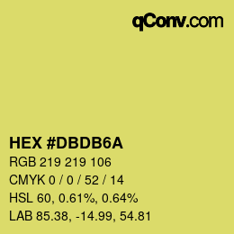 カラーコード: HEX #DBDB6A | qconv.com