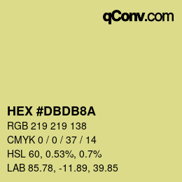 Color code: HEX #DBDB8A | qconv.com