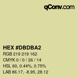 カラーコード: HEX #DBDBA2 | qconv.com