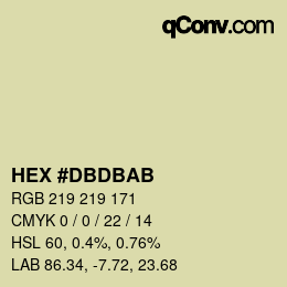 Color code: HEX #DBDBAB | qconv.com