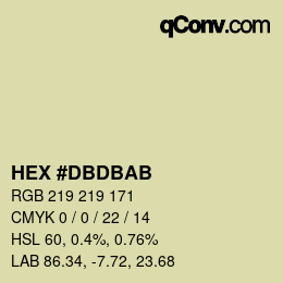 カラーコード: HEX #DBDBAB | qconv.com